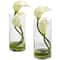10.5" White Double Calla Lily with Cylinder Vase, 2ct.